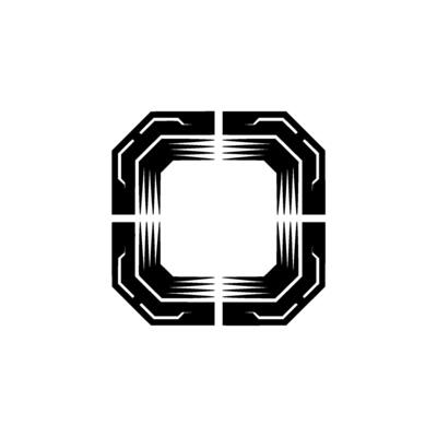 Modern Geometric Abstract Black Octagon on White Background