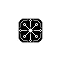 Abstract Tech Circuit Board on White, Modern Minimalist Style vector