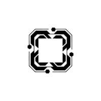 Geometric Frame Element Black and White Abstract vector