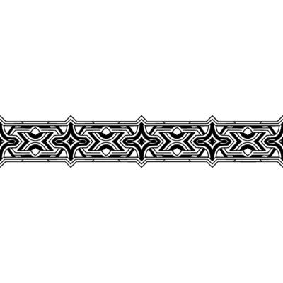 Ornamental Geometric Border in Black and Gray on White Background