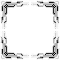 Tech Frame Futuristic Geometric Border on White, Illustration vector