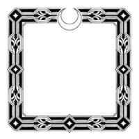 Elegant Black and White Frame With Crescent Moon Element vector