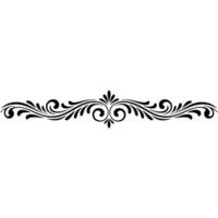 Elegant Black Floral Scroll Border on White Background, Decorative Element vector