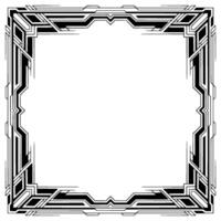 Elegant Deco Frame, Black and White, Geometric Border, Empty Center vector
