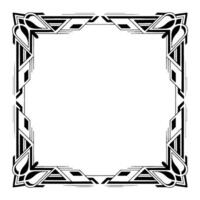 Art Deco Frame, Black and White Geometric Border, Elegant Element vector