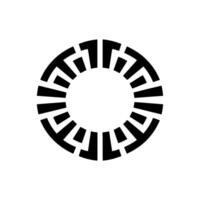 Black White Geometric Circular Motif Modern Abstract vector