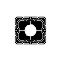 Futuristic Target Geometric With Glowing Center on White Background vector