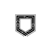 Digital Shield Circuitry , Cyber Security Concept vector