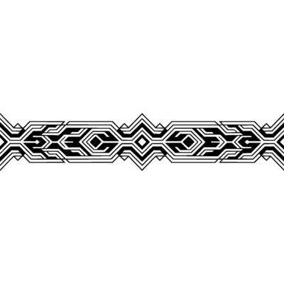 Geometric Black and White Border , Modern Abstract Pattern
