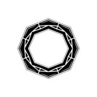 Geometric Black and White Octagon Frame, Minimalist Element vector