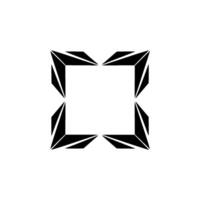 Geometric Black Square Frame on White, Minimalist vector