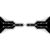 Futuristic Abstract Tech Background Black Lines White Space vector