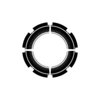 Futuristic Ui Circle Element, Black White , Minimalist Tech vector