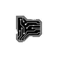 Modern Circuit Board Minimalist Tech on Light Background vector