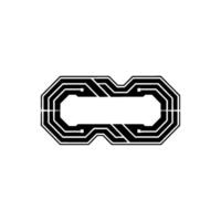 Geometric Circuit Board Element on White Background vector