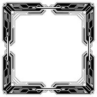 Futuristic Tech Frame Black White Border for vector