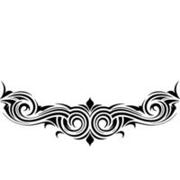 Elegant Swirl Border Element in Black White, Decorative vector
