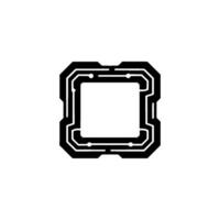 Futuristic Pcb Frame in Black and White vector