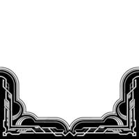 Art Deco Border, Black and White Geometric Corner , Invitation, Template vector