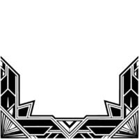 Art Deco Border Frame, Geometric, Grayscale, Modern Element vector