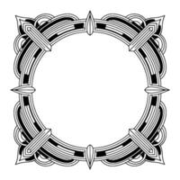 Art Deco Frame, Circular With Geometric Ornament vector