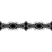 Tech Circuit Border, Black on White, Digital Abstract vector
