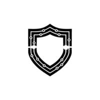 Digital Shield Minimalist Cyber Security With Glow vector