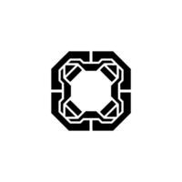 Geometric Tech Black White Minimalist Element vector