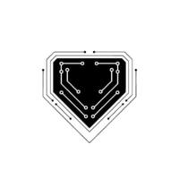 Minimalist Tech Circuit Board Black White , Technology, Abstract vector