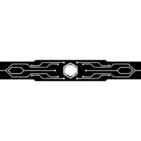 Minimalist Tech Abstract Circuit Board Bar, Hexagon Core vector