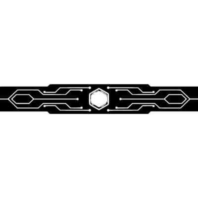Minimalist Tech Abstract Circuit Board Bar, Hexagon Core