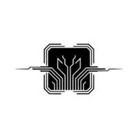 Techy Abstract , Circuit Board Style on Gray Background vector