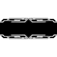 Techy Geometric Banner Background in Black and White vector