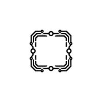 Minimalist Circuit Board Frame on White Background vector
