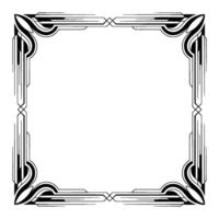 Art Deco Frame in Black and White, Elegant Geometric Border vector