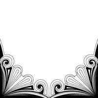 Art Deco Corner Frame, Black White Elegant vector
