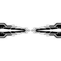 Abstract Tech Symmetric Black White Lines on White Background vector