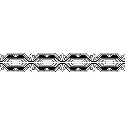 Geometric Border, Black White Art Deco Style, Minimalist