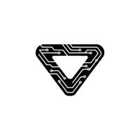 Minimalist Circuit Board Triangle , Tech Innovation vector