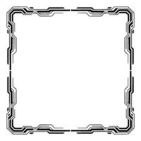 Futuristic Tech Frame on White Geometric Border vector