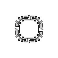 Minimalist Circuit Board on Gradient Background vector