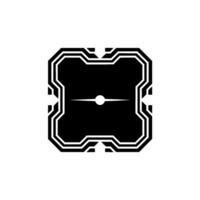 Abstract Black White Geometric Emblem vector