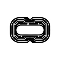 Black Circuit Board on White Background Tech Illustration vector