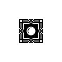 Abstract Cpu Chip , Minimalist , Technology Concept vector