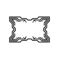 Futuristic Circuit Board Frame , Minimalist Tech Aesthetic vector