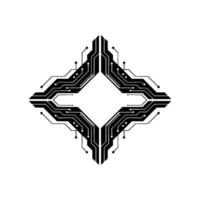 Geometric Circuit Board Tech on White Background vector