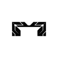 Futuristic M Geometric With Glossy Finish vector