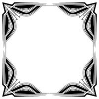 Deco Frame With Curved Elements in Black and White vector