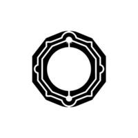 Geometric Deco Octagon With Light Flare, Minimalist vector