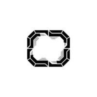 Geometric Octagon Frame in Black and White, Modern Minimalism vector